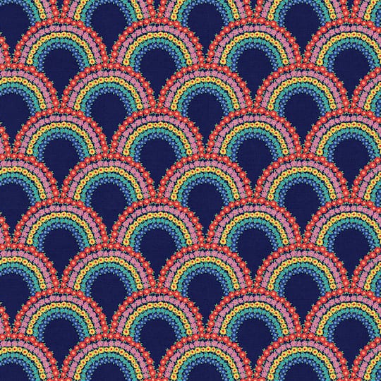 Fabric Editions Floral Rainbow Cotton Fabric